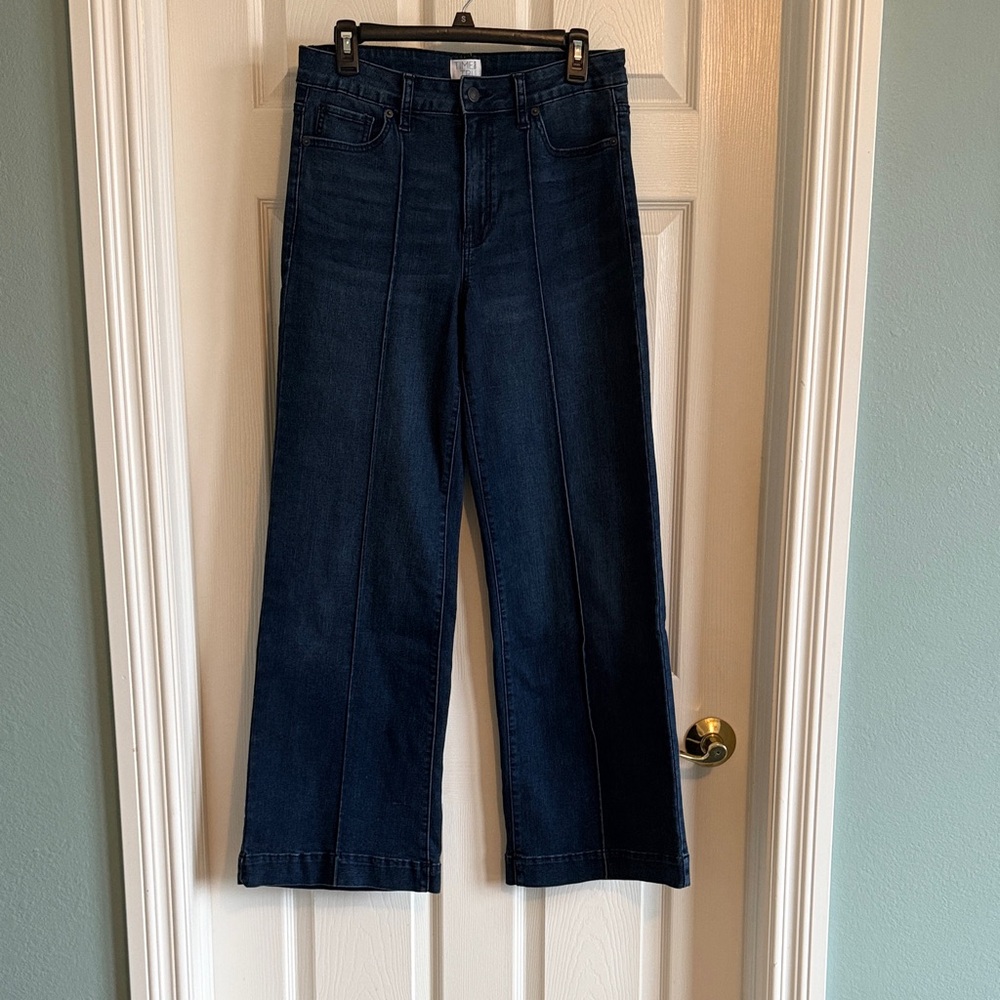 Time and Tru Women's Deep Indigo Wide Leg Jeans